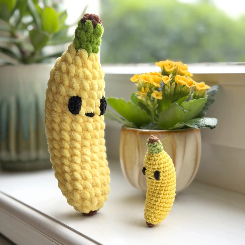 Boneka Rajut Banana Keychain Pisang — DIY Fluffies