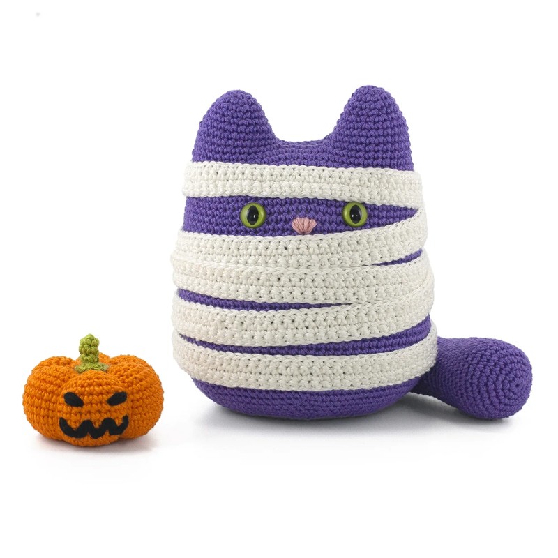 Boneka Rajut Mummy Cat Halloween — DIY Fluffies