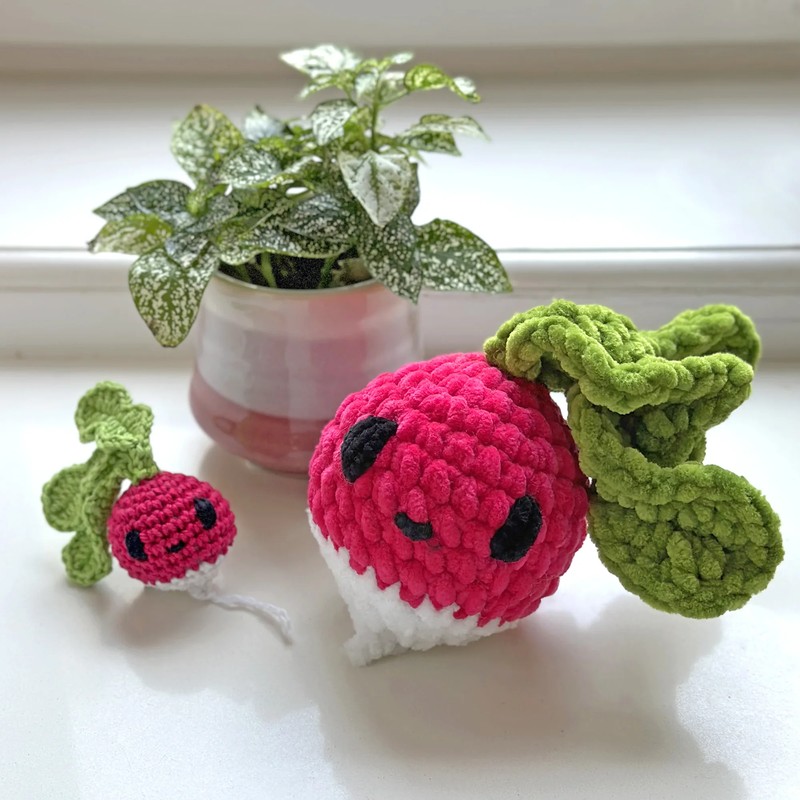 Boneka Rajut Garden Radish Lobak — DIY Fluffies