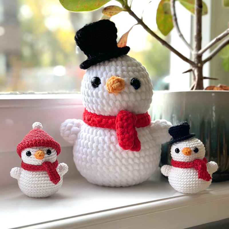 Boneka Rajut Winter Snowman — DIY Fluffies